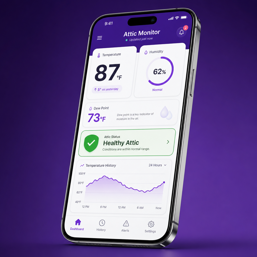 FoamGuard™ attic monitoring dashboard